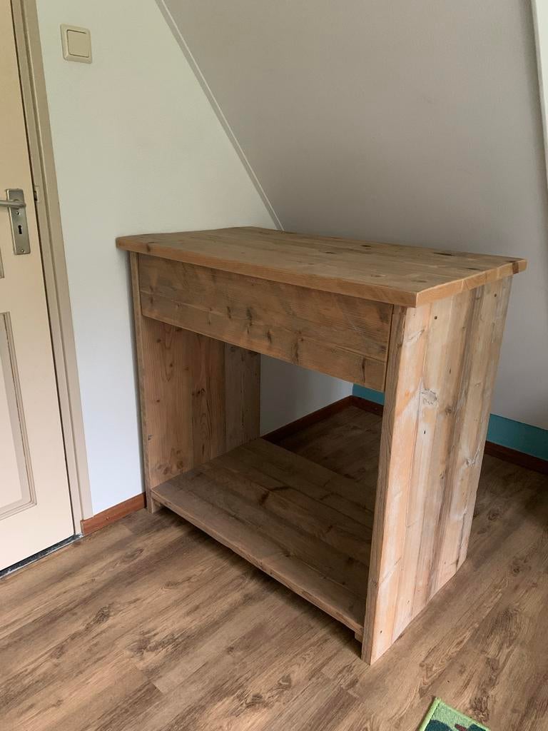 Steigerhouten Commode met lade - Robuust en Stijlvol, Ophalen, Gebruikt, 50 tot 70 cm, 75 tot 100 cm