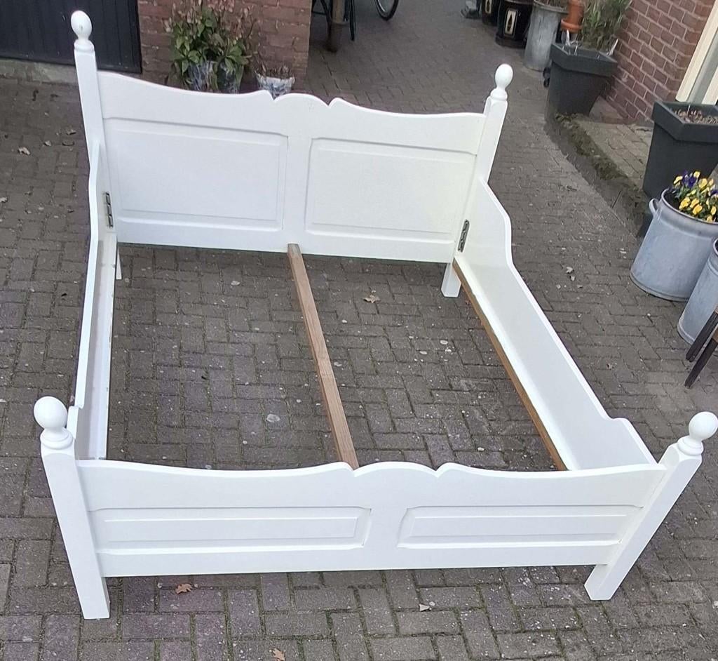 2-persoons bed ombouw, Huis en Inrichting, Slaapkamer | Bedden, Ophalen, Gebruikt, Wit, Tweepersoons