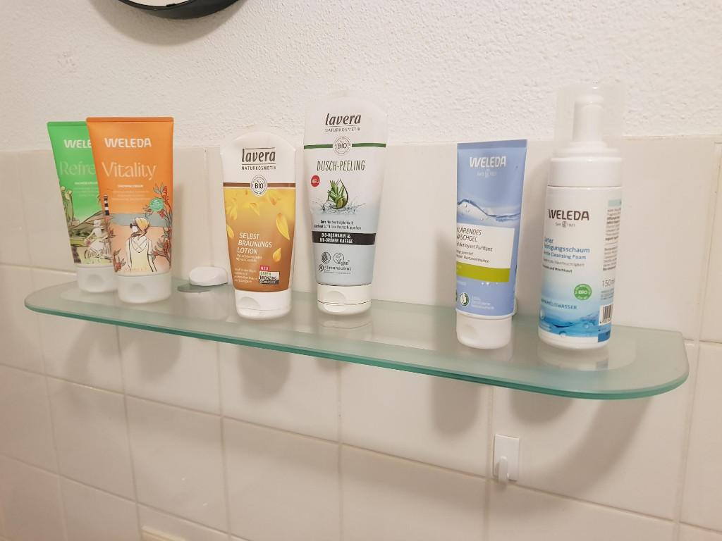 glazen zwevend planchet badkamer toilet plank glas plankje, Ophalen of Verzenden, Zo goed als nieuw, Wit, Overige typen