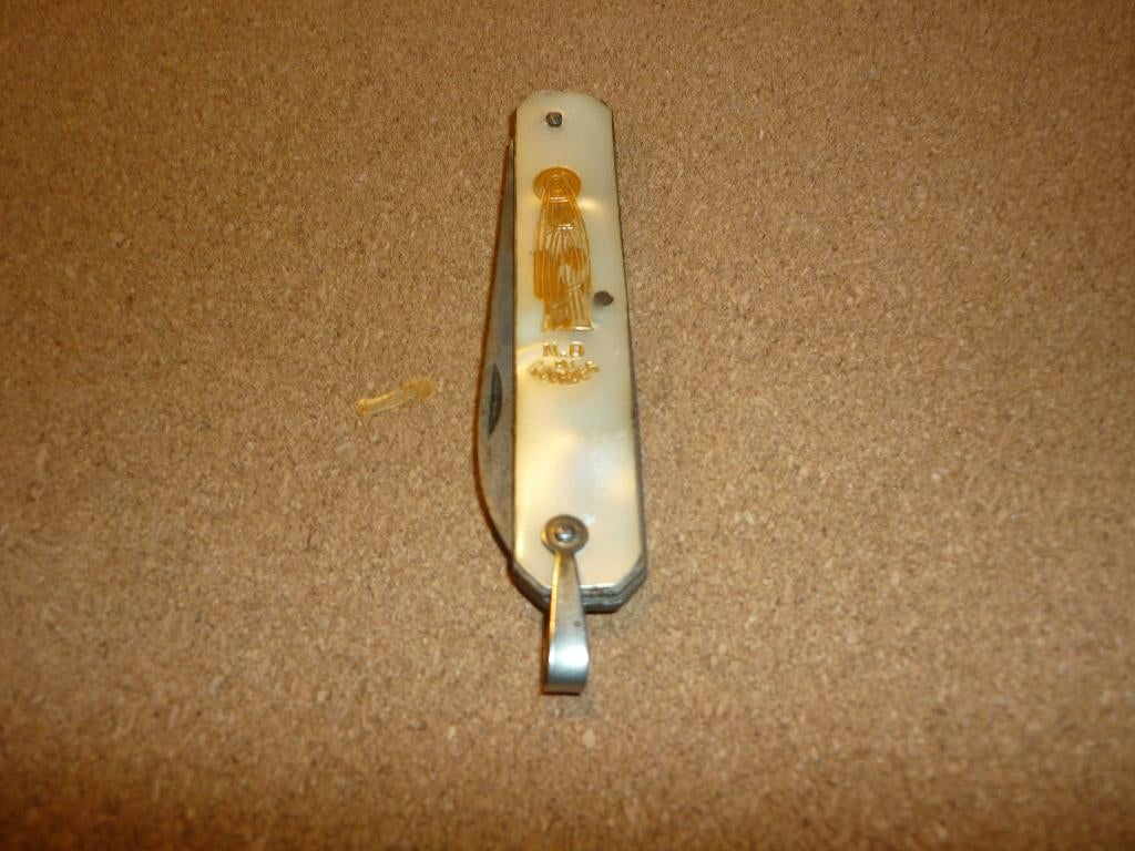 Mooi zakmes met Onze Lieve Vrouw Van Lourdes erop, Antiek en Kunst, Ophalen of Verzenden