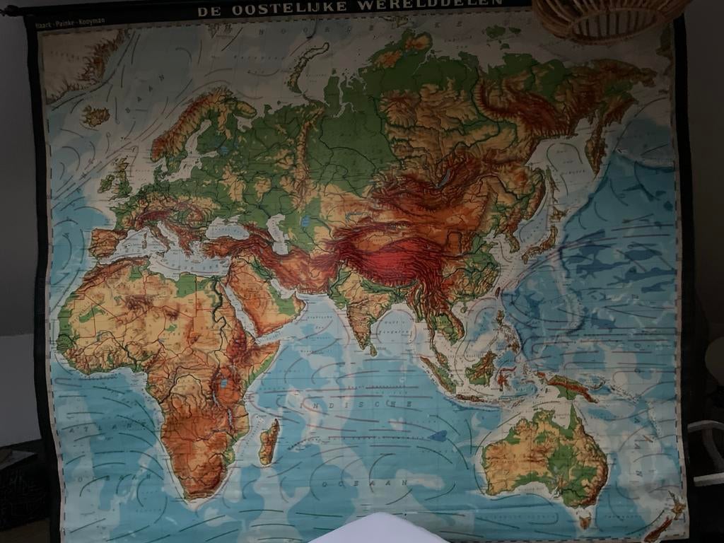 Wandkaart De Oostelijke Werelddelen, Landkaart, 1800 tot 2000, Wereld, Ophalen