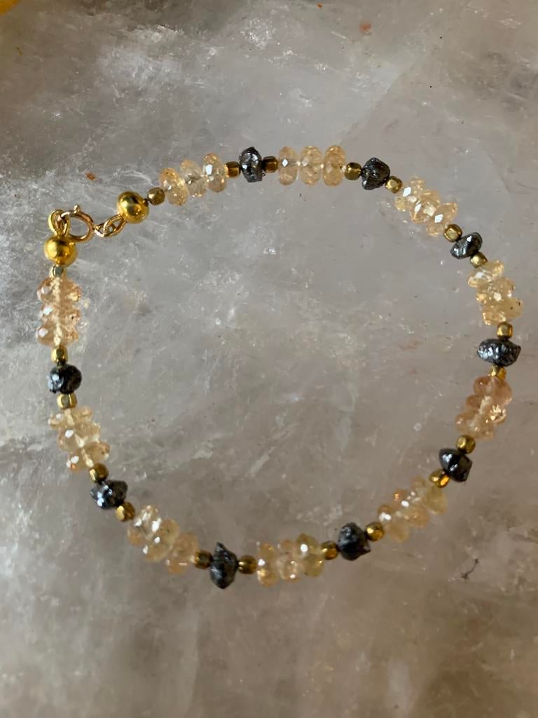 Goudtopaas imperial topaas diamant ruw geluk uniek zeldzaam, Met bedels of kralen, Ophalen of Verzenden, Zo goed als nieuw, Goud