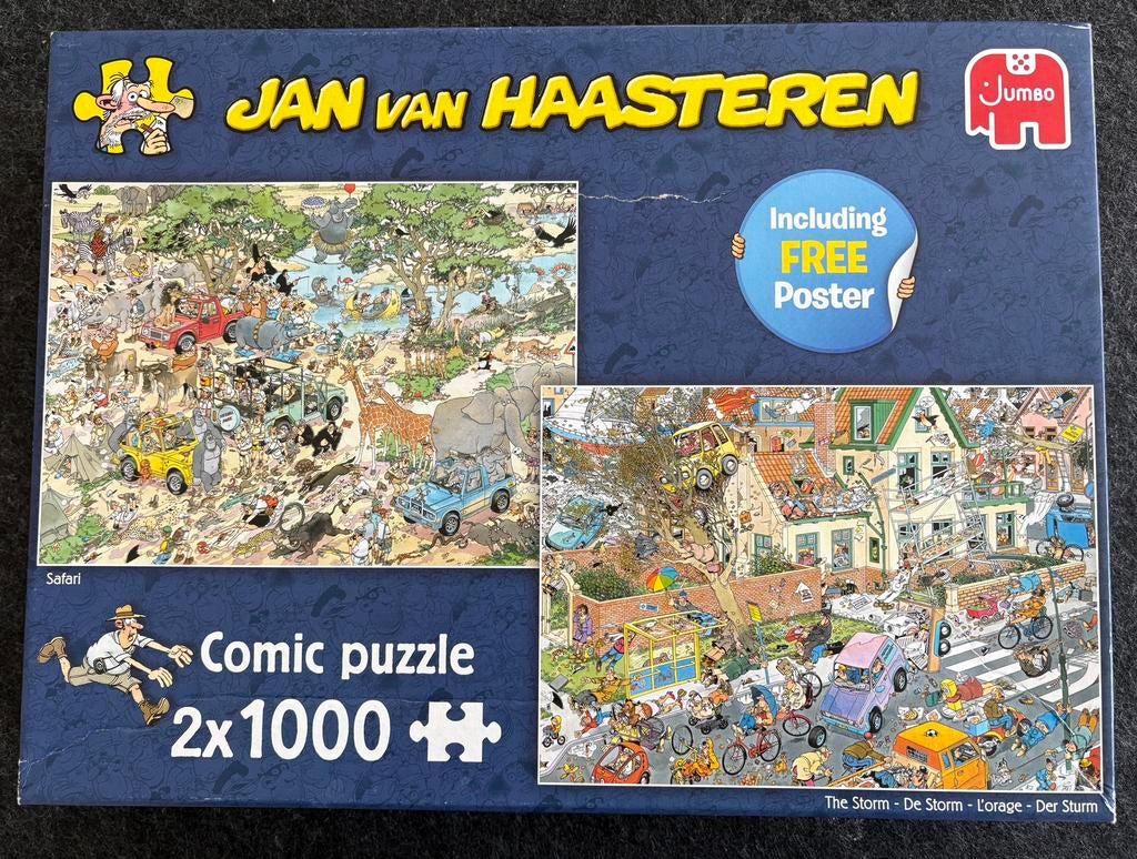 Jan van Haasteren 2 x 1000, alleen ruilen, Ophalen, 500 t/m 1500 stukjes, Zo goed als nieuw, Legpuzzel