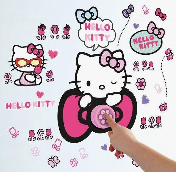 Hello Kitty Deurbel met 40 Muurstickers - VAN 16,95 NU 4,95, Nieuw, Ophalen of Verzenden, Nvt, Nvt
