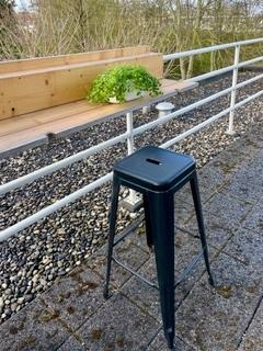 Balkontafel+ barkrukken, Tuin en Terras, Tuintafels, Ophalen, Rechthoekig, Hout