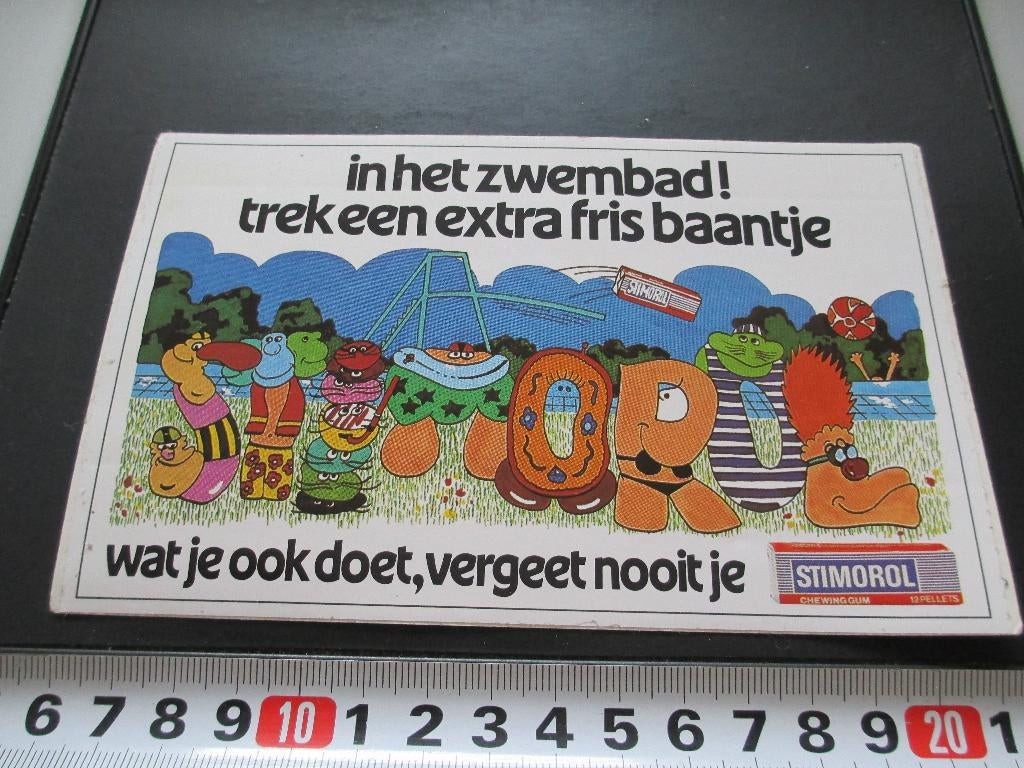 sticker kauwgom stimorol in het zwembad strip *, Ophalen, Zo goed als nieuw