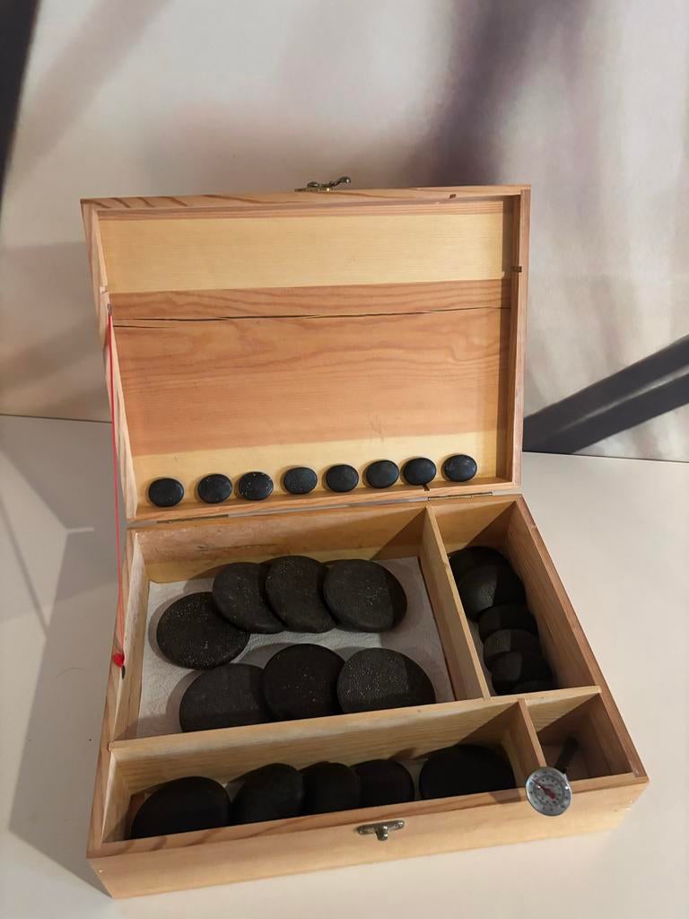 Hotstone massage set compleet met apparaat, Ophalen of Verzenden, Zo goed als nieuw