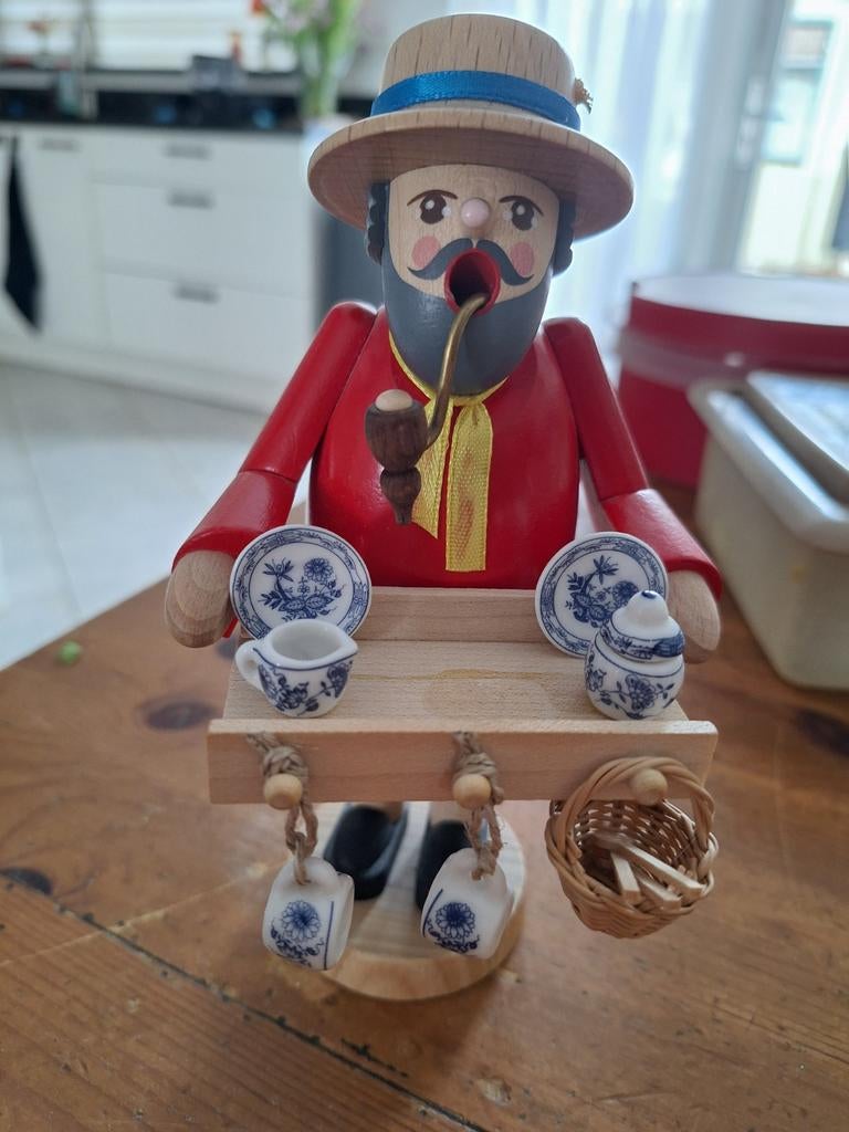 Vintage R.G. Erzgebirgische Volkskunst Seiffen Rookmann, Ophalen of Verzenden, Zo goed als nieuw