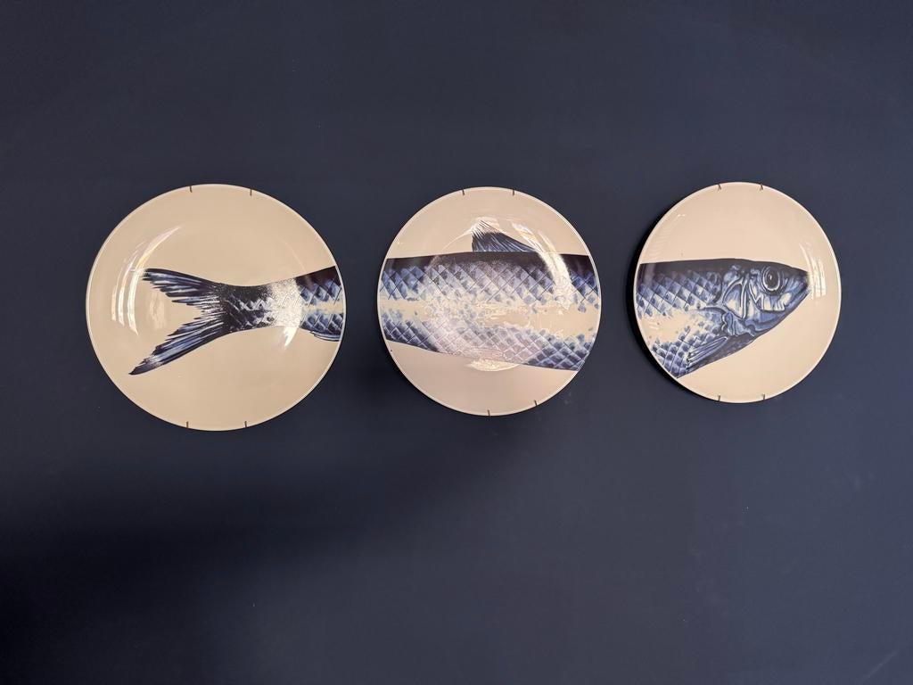 Heinen Delfts Blauw decoratieve bordenset (3 stuks), Ophalen of Verzenden