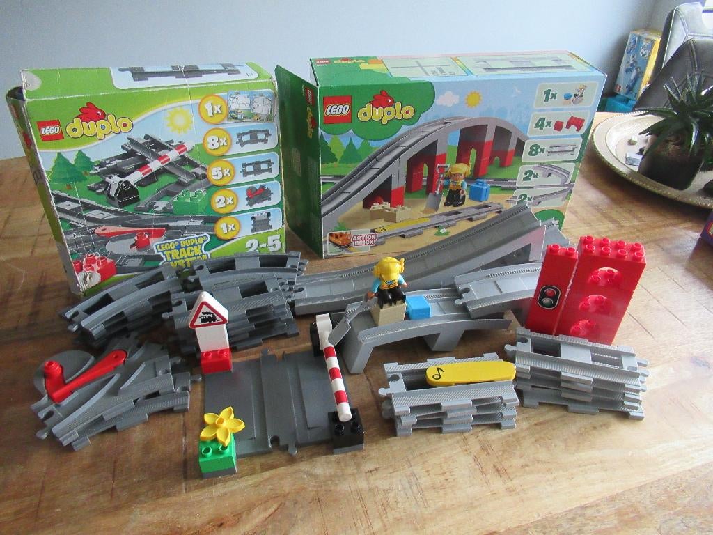 2x complete Duplo Track set 10872 + 10506 brug in dozen, Kinderen en Baby's, Speelgoed | Duplo en Lego, Zo goed als nieuw, Duplo