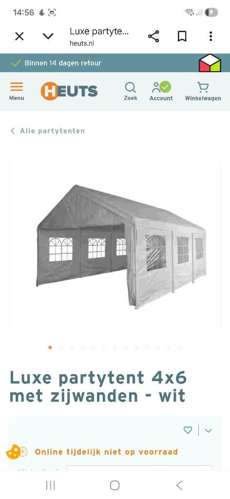 Partytent 4x6, Ophalen, Opvouwbaar, Partytent, 2 meter of meer