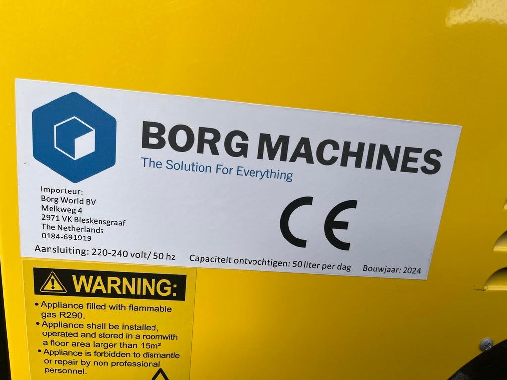 Borg Bouwdroger / Luchtontvochtiger 50L/dag - Z.G.A.N., Ophalen, Zo goed als nieuw, Luchtontvochter