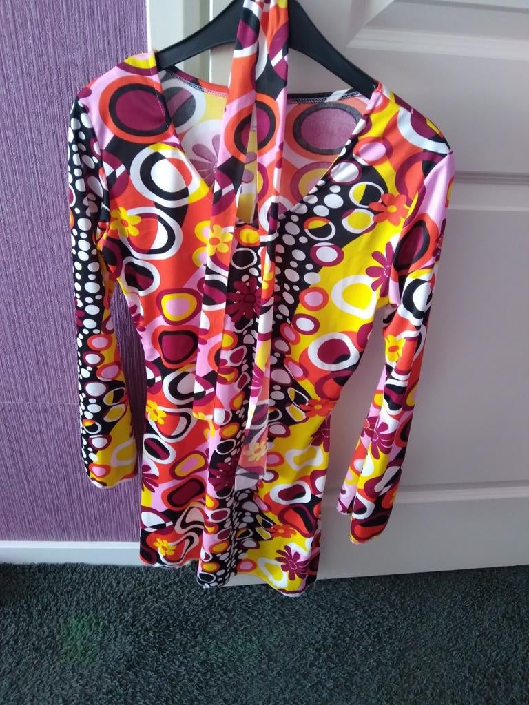 Leuk zgn jurkje 90's.. met flower power mouwen.., Kleding | Dames, Carnavalskleding en Feestkleding, Ophalen of Verzenden, Zo goed als nieuw