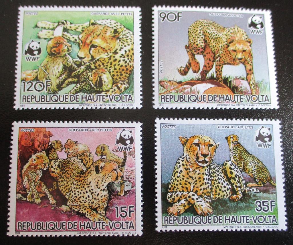 Opper-Volta, WWF serie Jachtluipaard, Verzenden, Postfris, Dier of Natuur