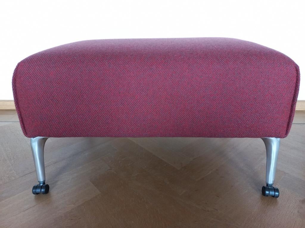 Mooie Leolux hocker/voetenbank van stof, Ophalen