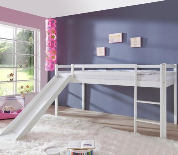 Pinokkio halfhoogslaper met glijbaan - 90x200 - Wit, Niet ingevuld, Niet ingevuld, Niet ingevuld