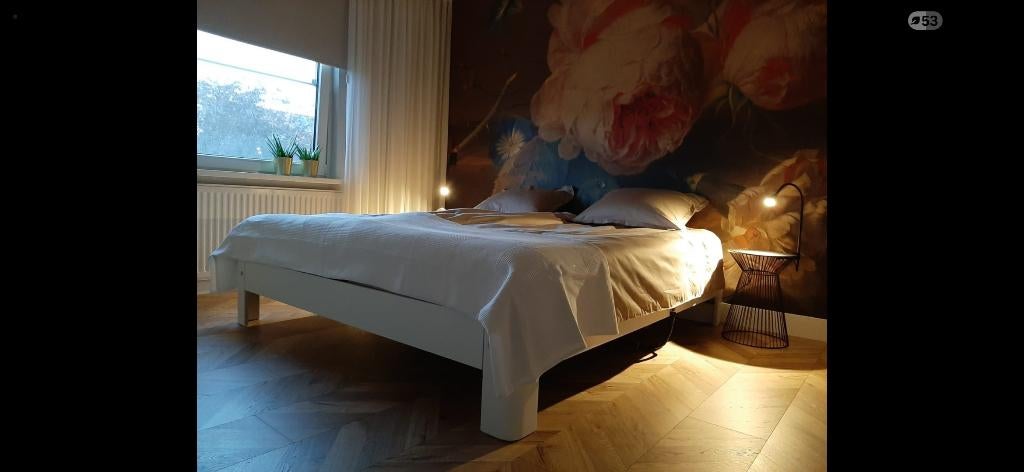 Gevraagd poten Auping auronde hoogte 41cm of 48  wit, Gebruikt, Wit, Tweepersoons, Ophalen of Verzenden