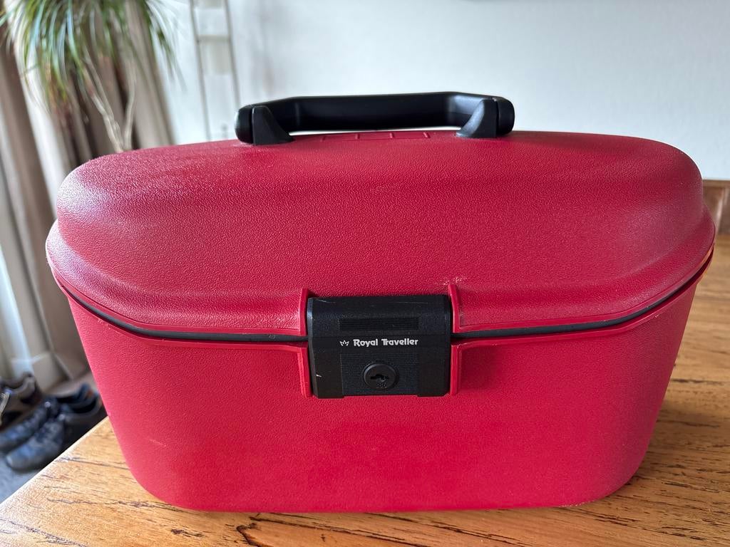 Rode Royal Traveller beautycase (Samsonite), Sieraden, Tassen en Uiterlijk, Beautycases, Ophalen, Gebruikt, Met slot, Hardcase