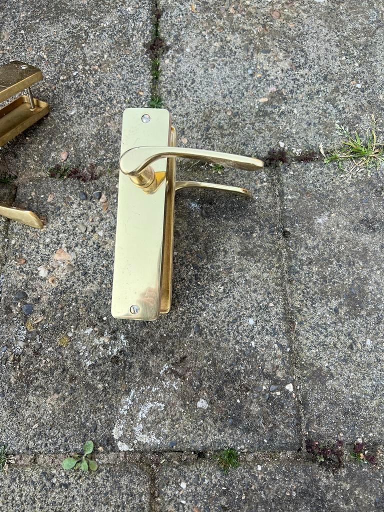 Ouderwetse deurklinken, Ophalen, Gebruikt, Koper of Messing, Klink of Kruk