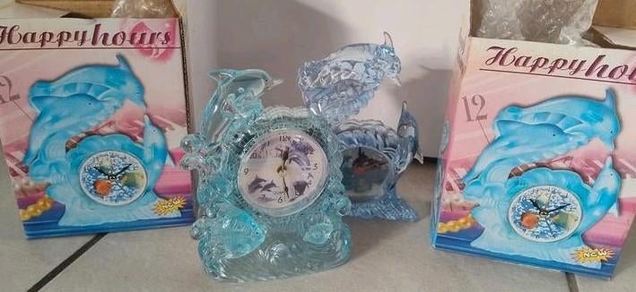 Dolfijn(ne) Klok, Ophalen of Verzenden, Nieuw, Analoog, Wekker of Tafelklok