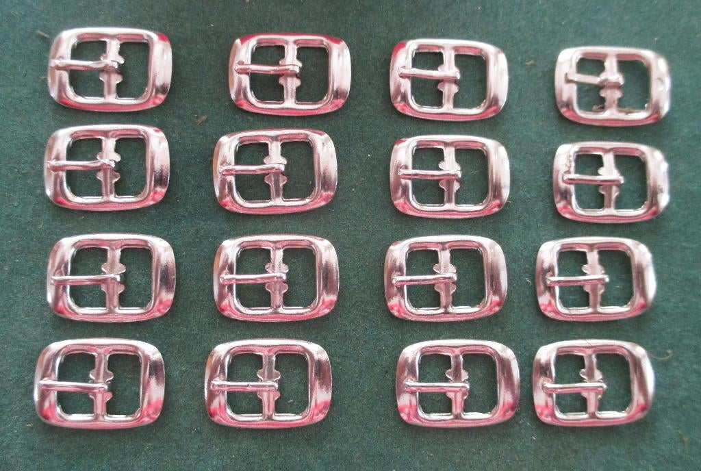 0070. Verchroomd Metalen gespen (Klein) 12 stuks 20 x 15 mm., Ophalen of Verzenden, Nieuw, Rits of Sluiting