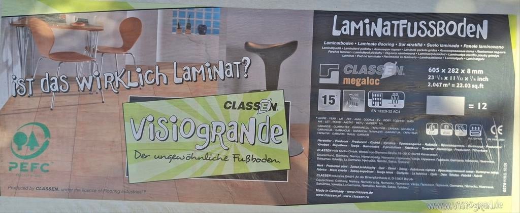 Nieuw laminaat Classen Visiogrande, 4 pakken, Ophalen, Wit, Nieuw, Minder dan 10 m²