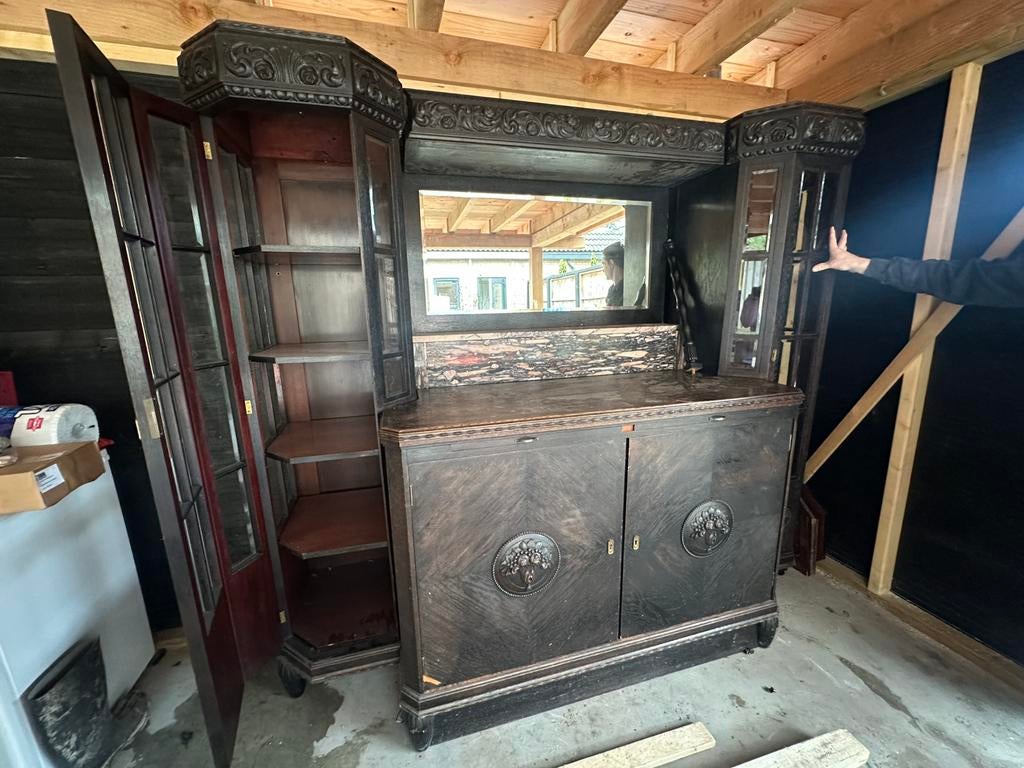 Achterwand bar. Nette staat. Marmer/ hout vintage, Ophalen