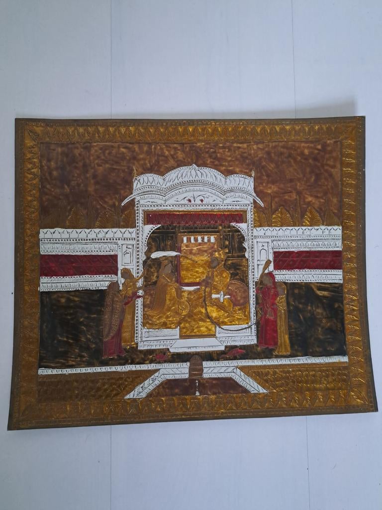 Koperen schilderijtje 35,5  breed bij 30cm lang, Ophalen of Verzenden