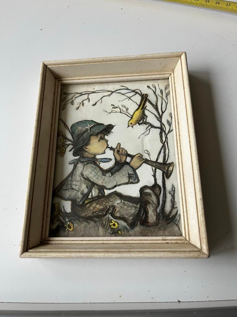 Klein schilderijtje voorstellende hummeltje, Ophalen of Verzenden, Minder dan 50 cm, Schilderij