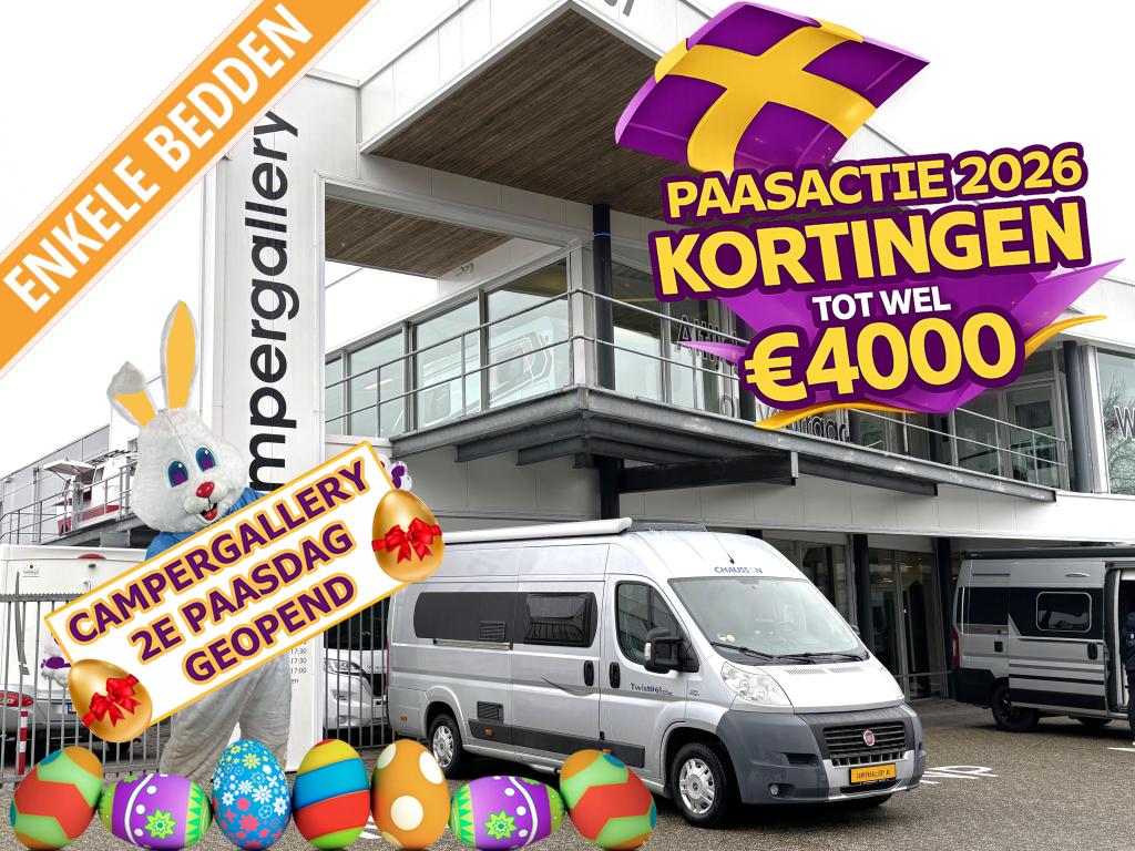 Chausson Twist 06 Prestige ENKELE BEDDEN EURO5 DIESELKACHEL, Caravans en Kamperen, Campers, Fiat, Tot en met 3, 6 tot 7 meter