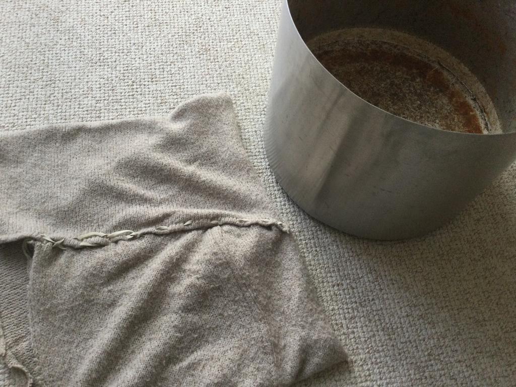 ZGAN. Grote RVS bloembak met wieltjes evt met hoes, 39cm h, Tuin en Terras, Overige materialen, 40 cm of meer, Rond, Ophalen of Verzenden