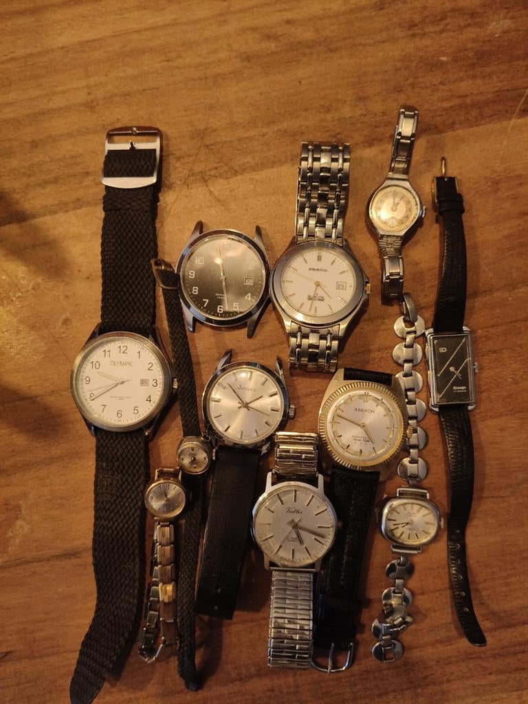 Partij oude en antieke horloges, Overige merken, Staal, Gebruikt, Staal