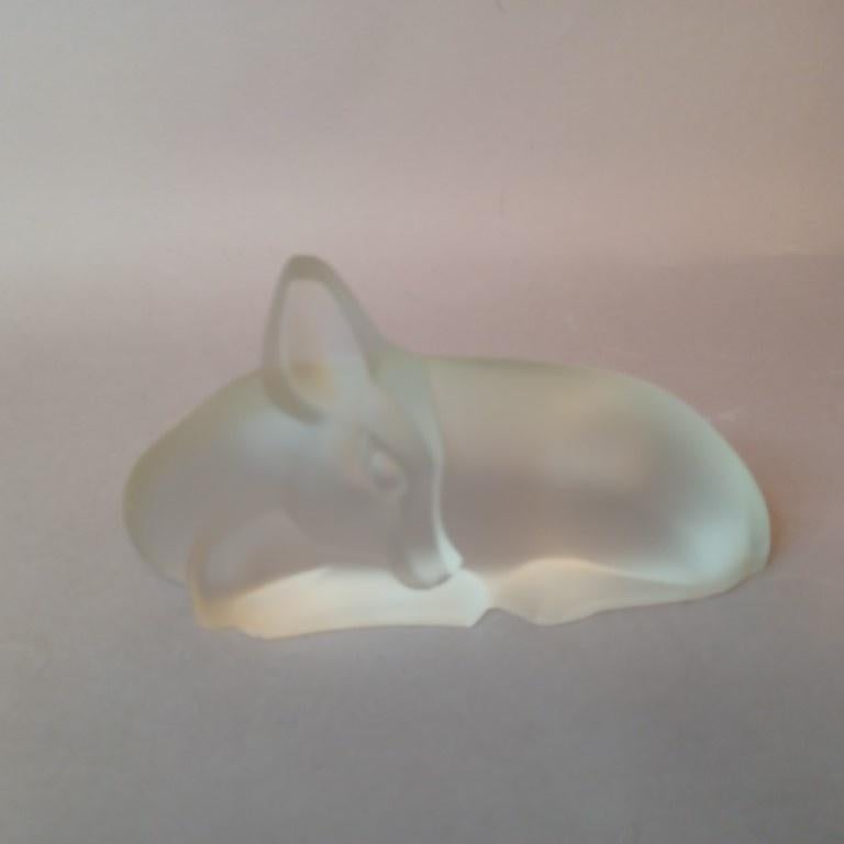 Hert van gesatineerd glas Lucienne Bloch Royal Leerdam, Antiek en Kunst, Antiek | Glas en Kristal, Ophalen of Verzenden