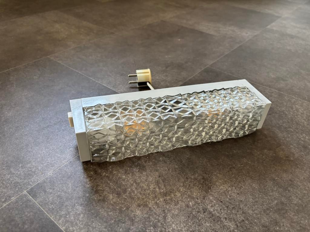 Vintage glas wandlamp RZB/ Erco, Ophalen of Verzenden, Gebruikt, Glas