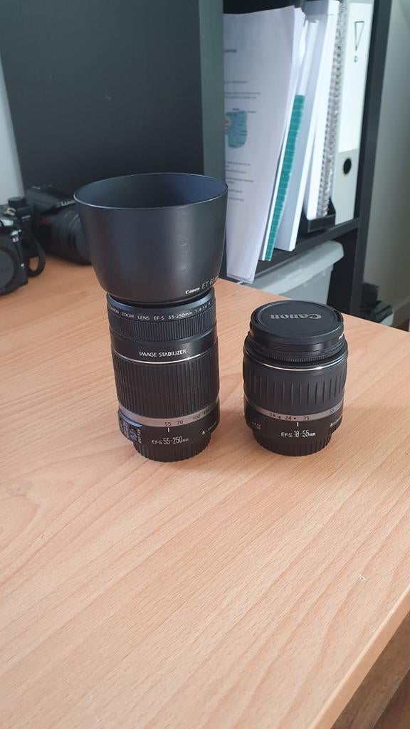 Canon zoomlenzen EF-S 55-250mm en 18-55mm, Ophalen of Verzenden, Zo goed als nieuw, Telelens, Zoom