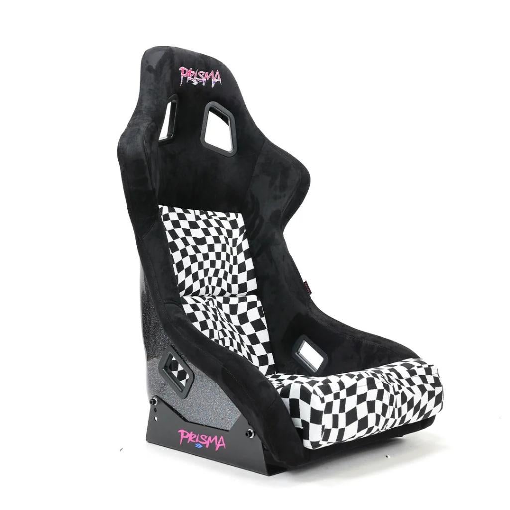 NRG Prisma Trippy Zwart wit suede Kuipstoel Sportstoel, Ophalen of Verzenden