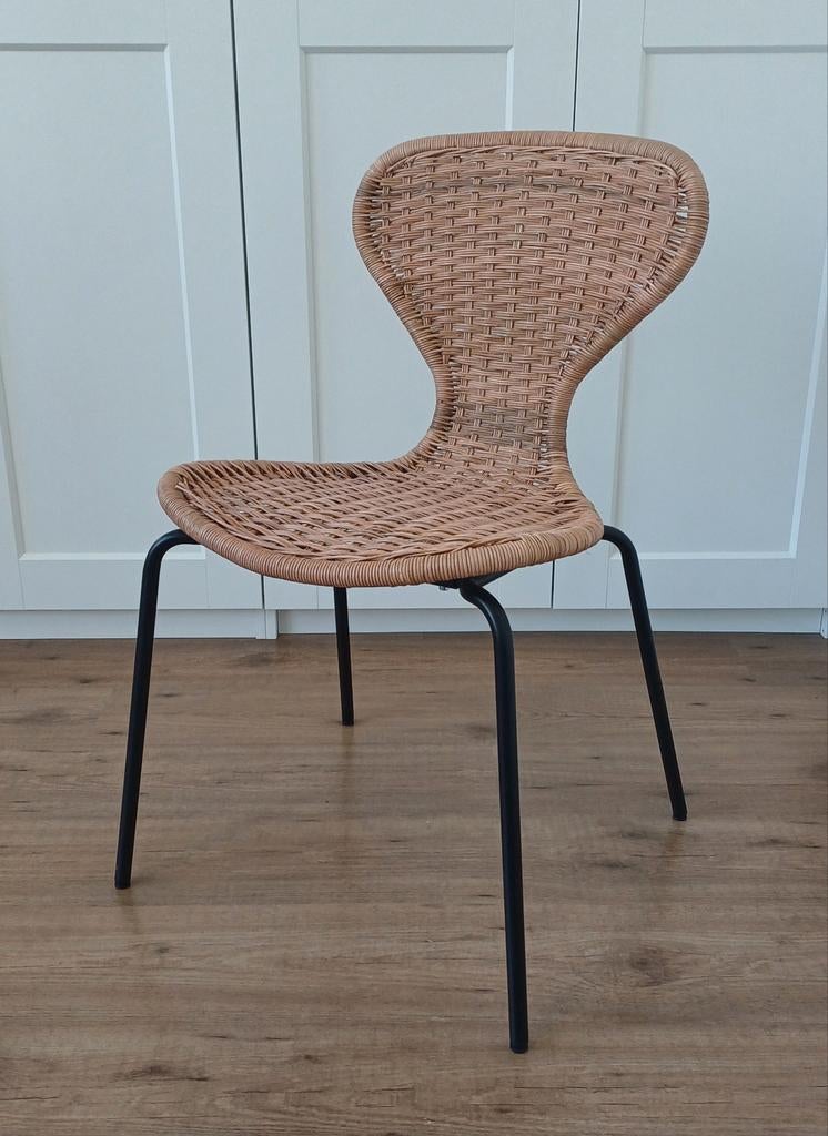 Ikea ÄLVSTA Stoel, handgemaakt rotan/Sefast zwart, Ophalen, Zwart, Scandinavisch, Modern, Natuurlijk, Zo goed als nieuw