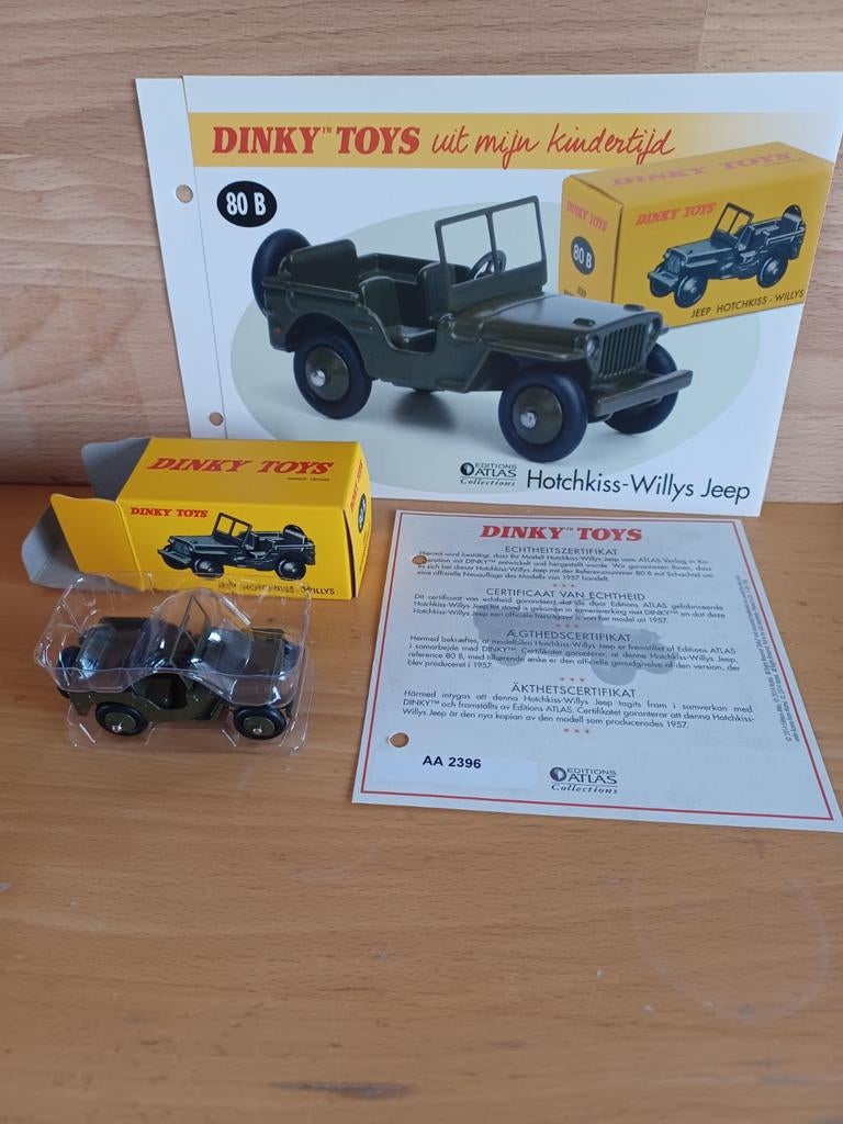 Dinky Toys Hotchkiss-Willys Jeep 80 B - Nieuwstaat, Ophalen of Verzenden, Nieuw, 1:50 of kleiner, Auto