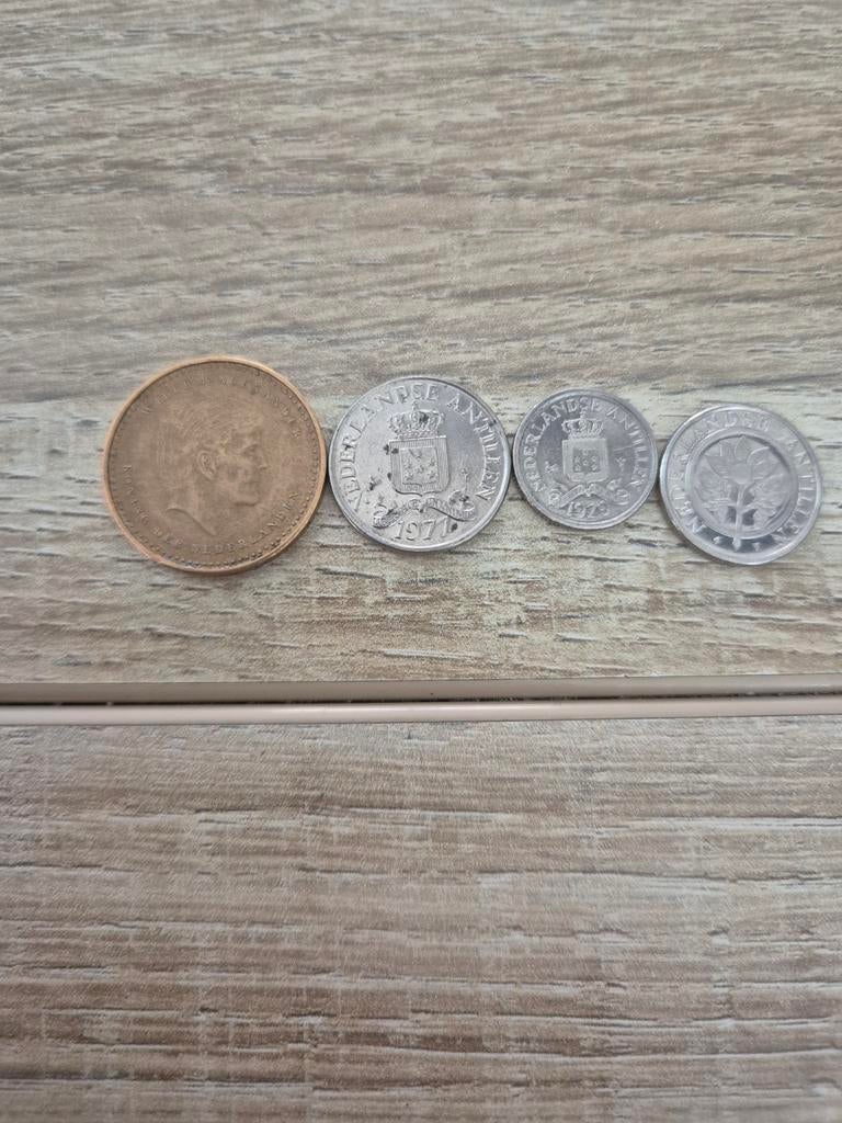 4 munten uit de Nederlandse Antillen, Ophalen of Verzenden, Koningin Beatrix, Overige waardes, Setje