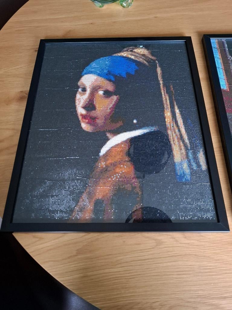 Dimond painting schilderij meisje met de parel NIEUWSTAAT, Ophalen, Minder dan 50 cm, 50 tot 75 cm, Zo goed als nieuw