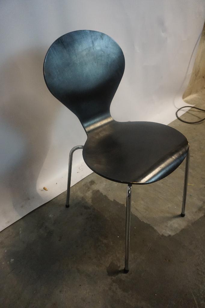 Zwarte stoel eetkamerstoel kantinestoel, Ophalen, Gebruikt, Zwart, Eén