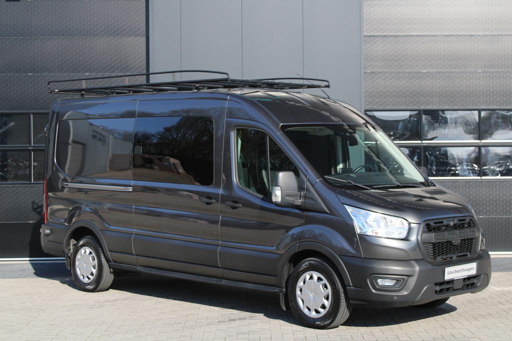 Ford Transit 350 2.0 TDCI L3H2 DC 6Zits Trend 130pk - Trekha, Voorwielaandrijving, 4 cilinders, 2800 kg, Origineel Nederlands