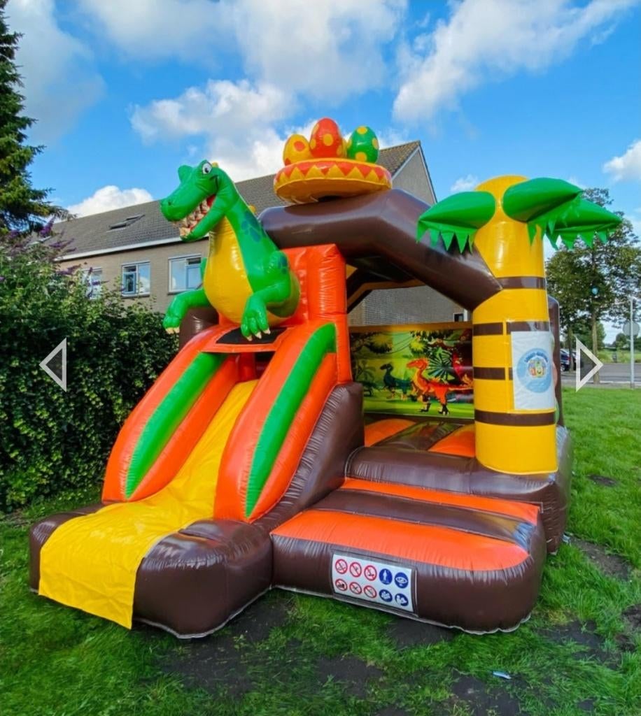 Springkussen te huur feest kinderen jungle dino unicorn, Hobby en Vrije tijd, Feestartikelen | Verhuur, Ophalen, Zo goed als nieuw