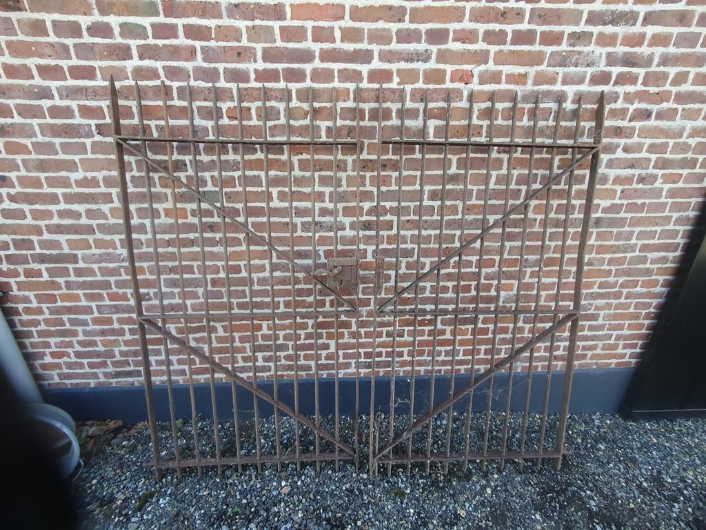 antieke dubbele poort, Tuin en Terras, Tuinhekken en Hekwerk, Ophalen, Gebruikt, IJzer, Sierhekwerk