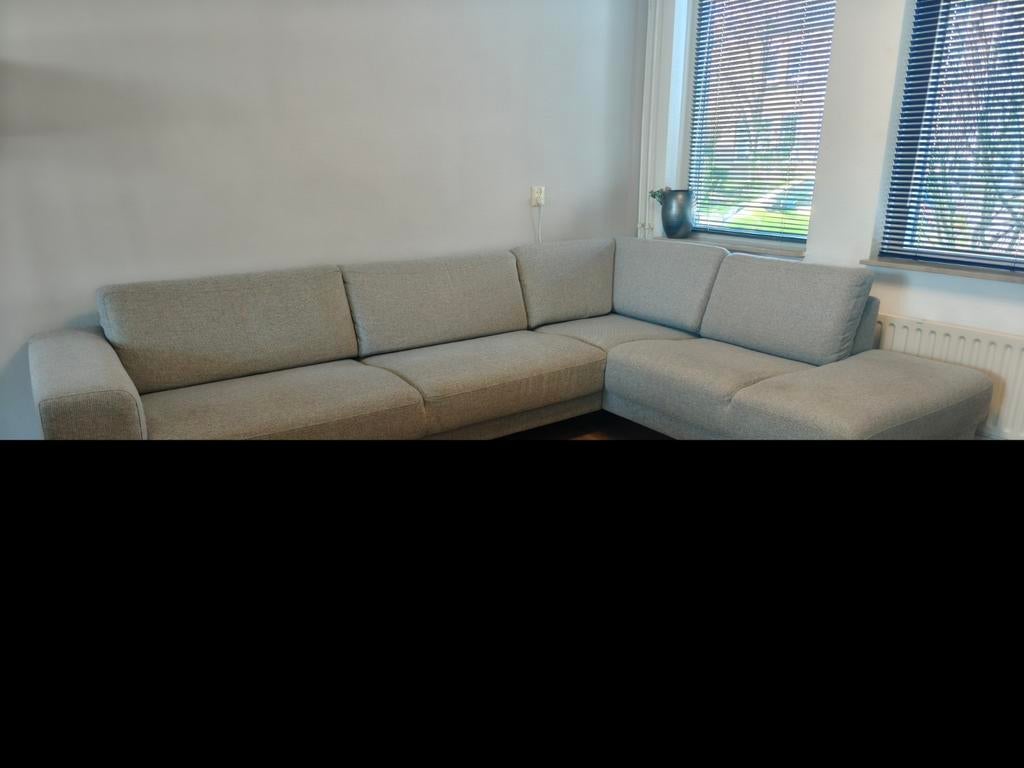 Grijze hoekbank, Ophalen of Verzenden, Gebruikt, Vierpersoons of meer