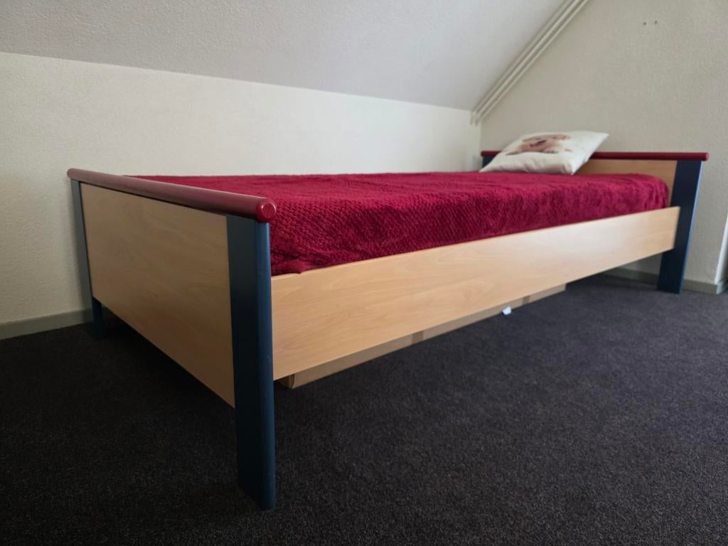 Eenpersoonsbed 90x200, Ophalen, 90 cm, Eenpersoons, Wit