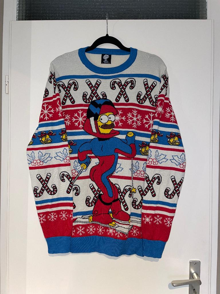 THE SIMPSONS heren foute kerst trui sweater mt L, Maat 52/54 (L), Ophalen of Verzenden, Zo goed als nieuw, Rood