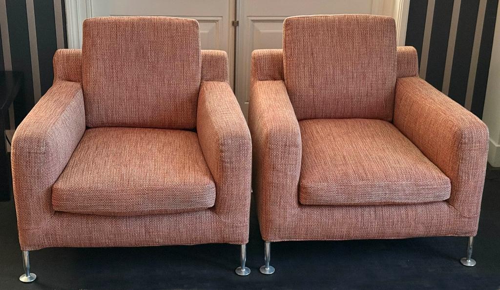 B&B Italia Harry fauteuils, Ophalen, De klassieke fauteuils, maar passen in elk interieur., 75 tot 100 cm, Zo goed als nieuw