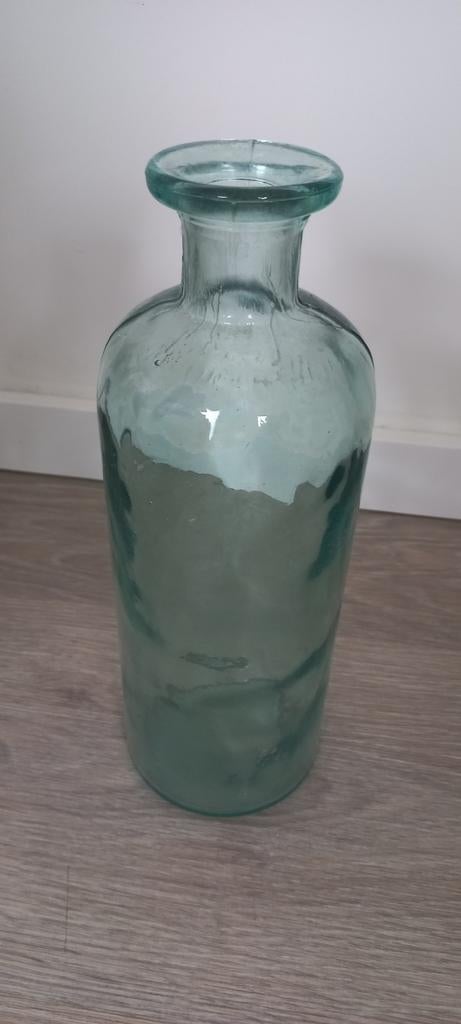 Vaas Fles Groen, Huis en Inrichting, Woonaccessoires | Vazen, Ophalen of Verzenden, Minder dan 50 cm, Groen, Glas