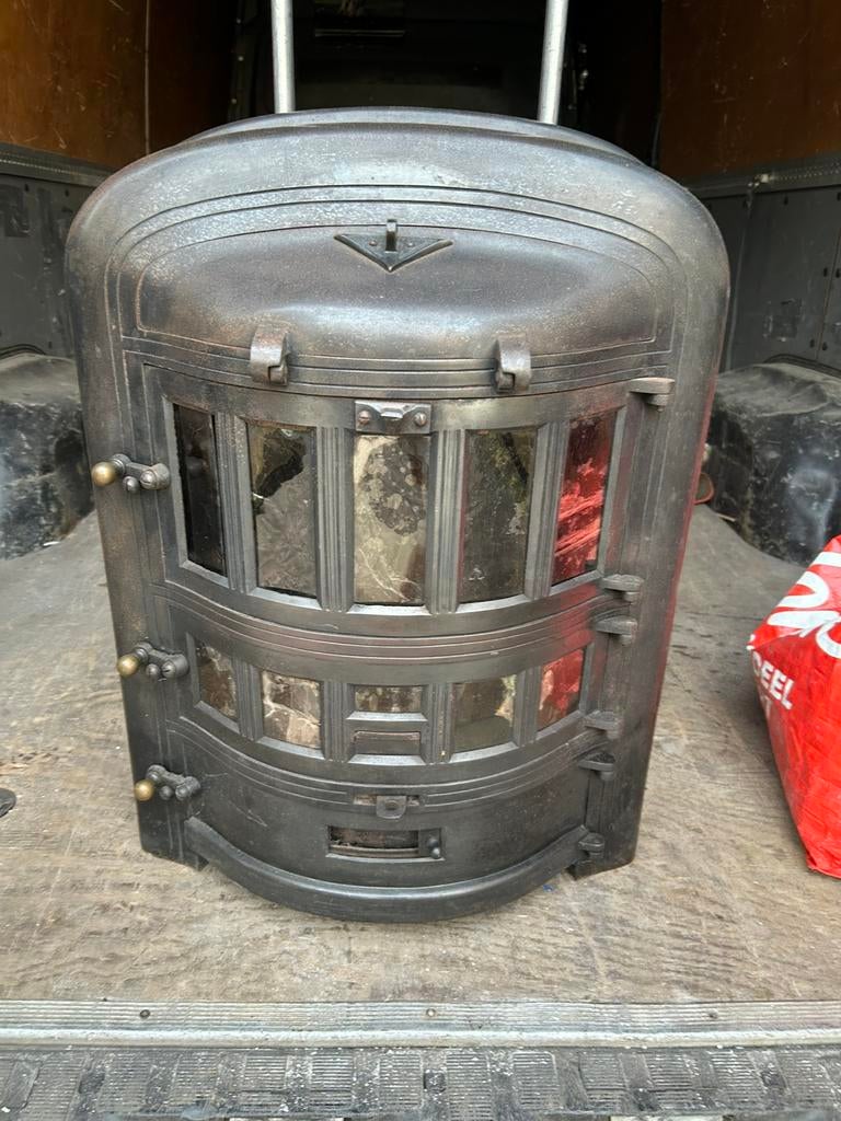 antieke gietijzeren kachel jaarsma, Huis en Inrichting, Kachels, Ophalen, Zo goed als nieuw, Hout, Houtkachel